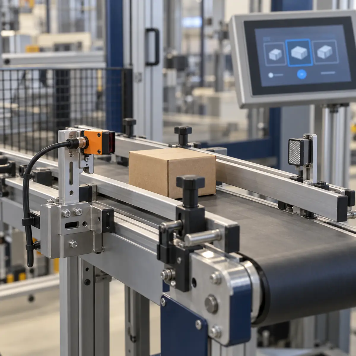 Bestaande industriële machine met vernieuwd bedieningspaneel en bekabeling.